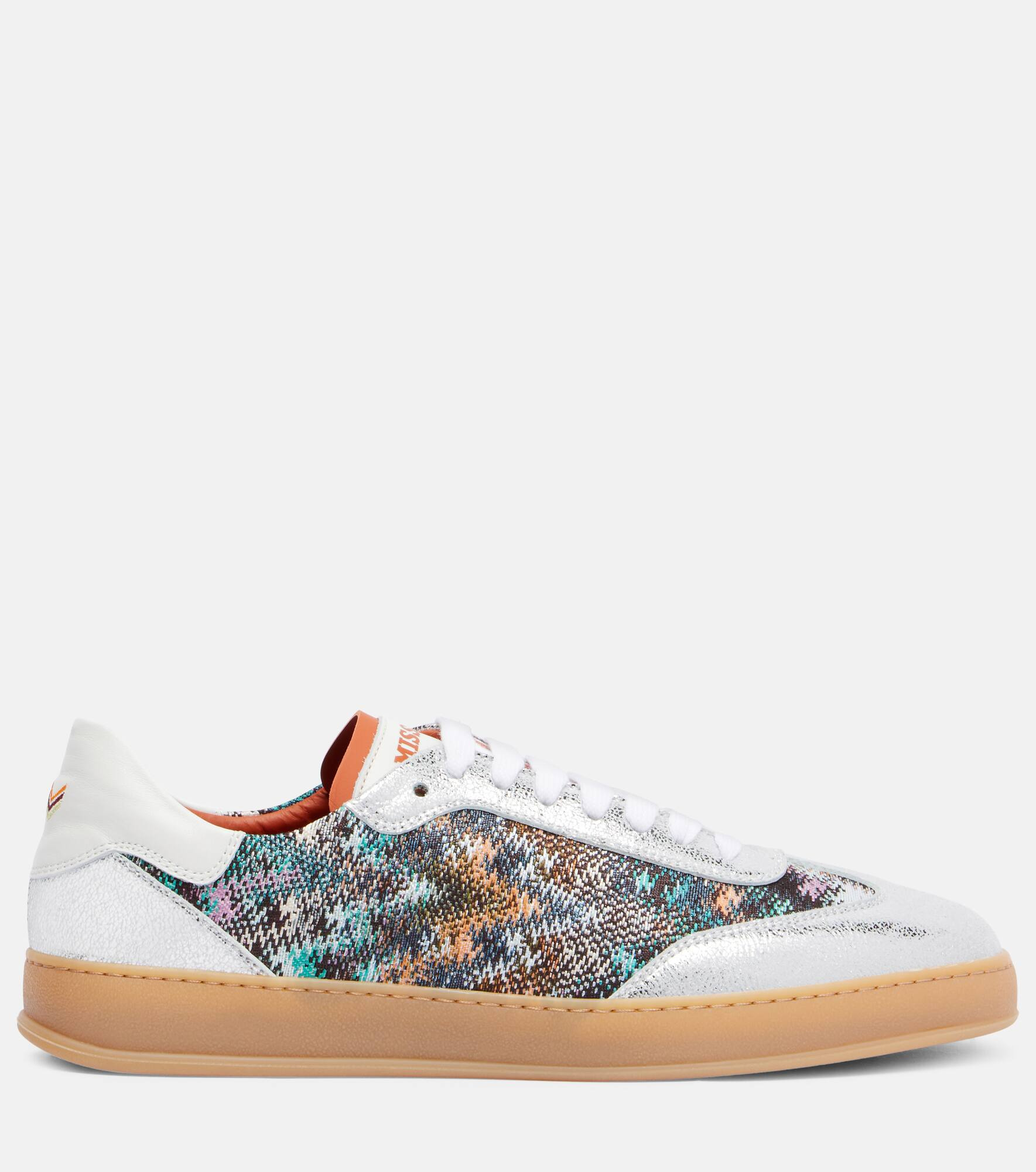 Zigzag metallic leather sneakers - 4