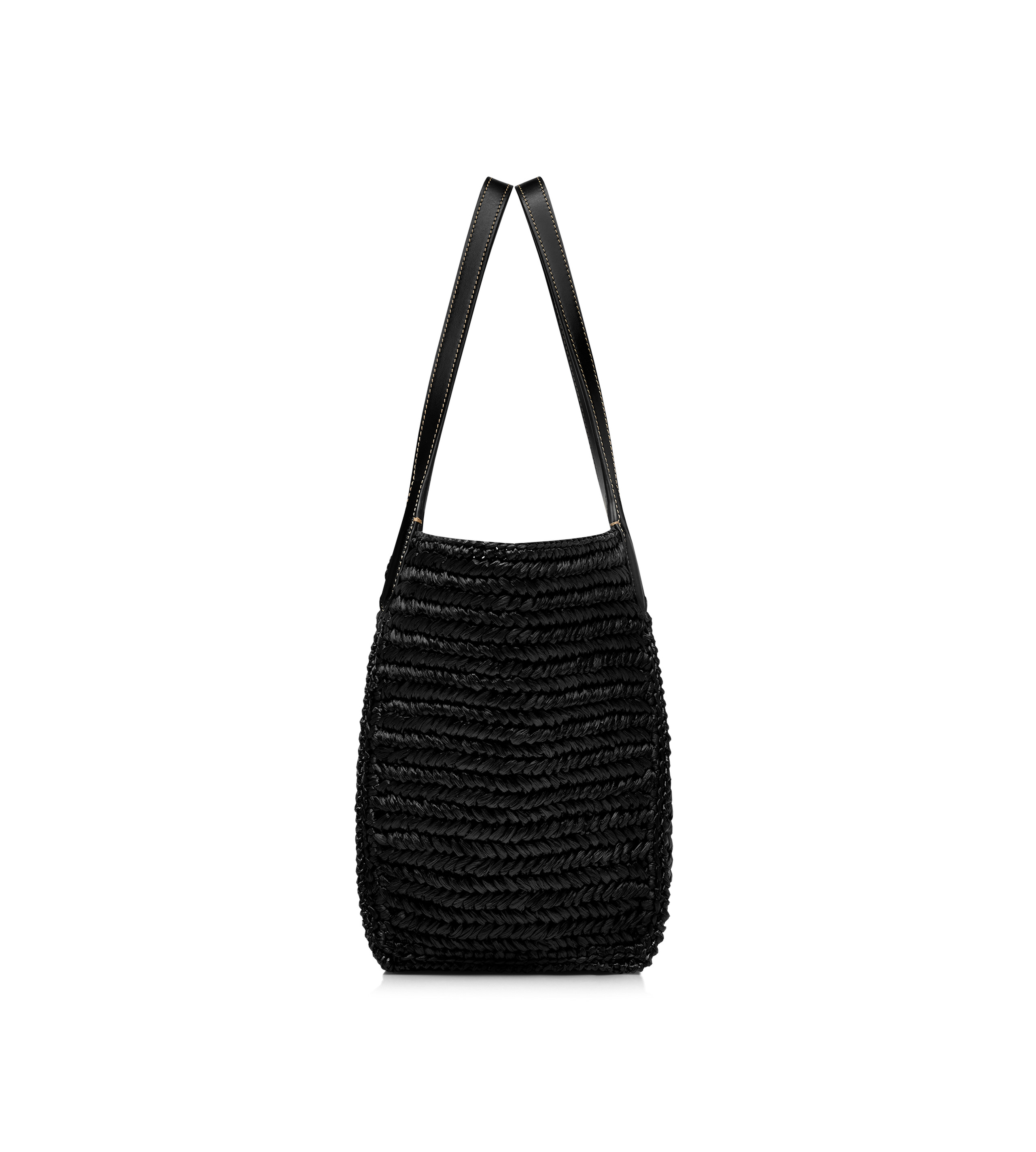 RAFFIA AND LEATHER TARA MEDIUM TOTE - 2
