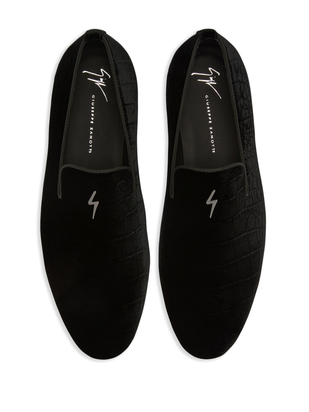slip-on velvet loafers - 4