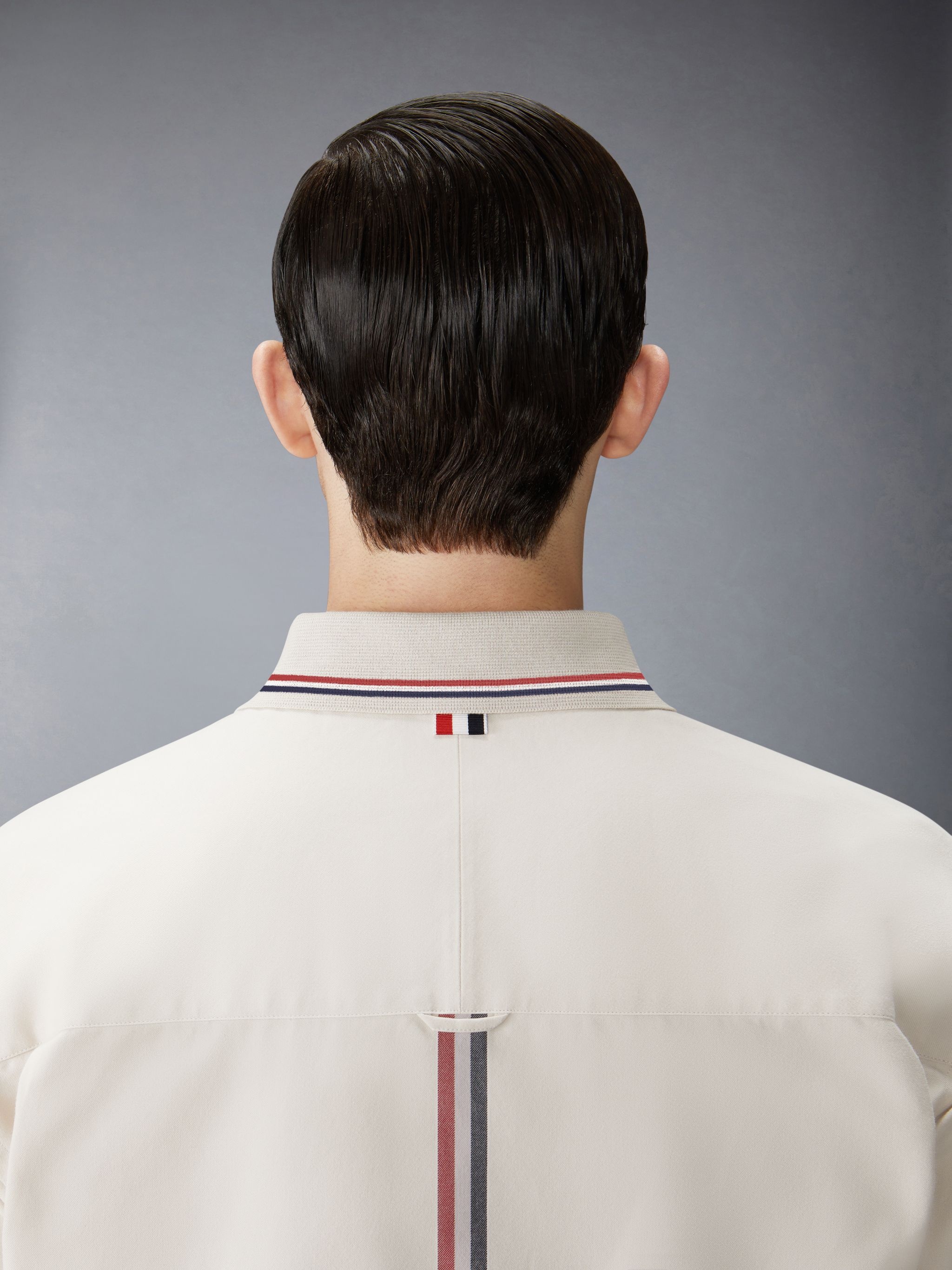 【関税込み】Thom Browne ネイビー オーバーサイズ シャツ Thom Browne: ネイビー オーバーサイズ ミディアムウェイト 長袖