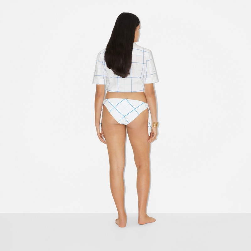Check Cotton Poplin Cropped Shirt 4