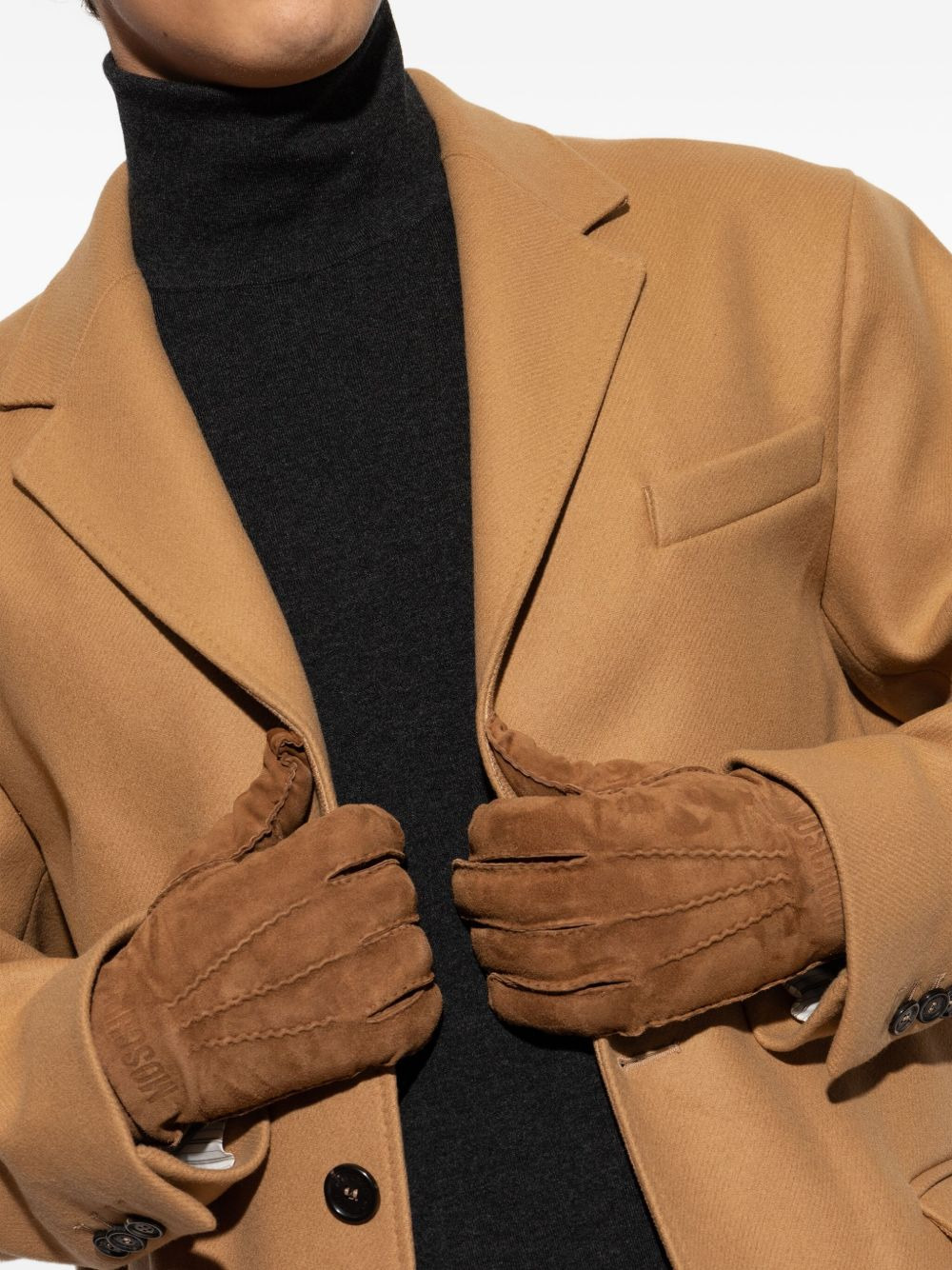 logo-debossed gloves - 5