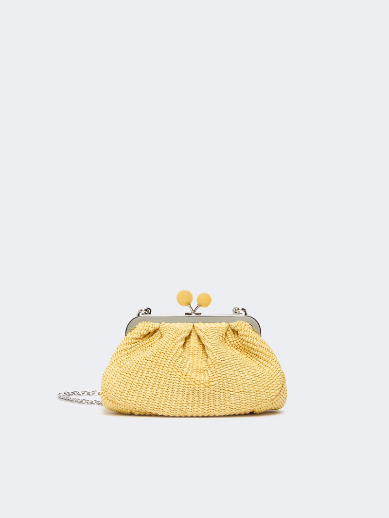 PALMAS Small raffia-effect Pasticcino Bag - YELLOW 1