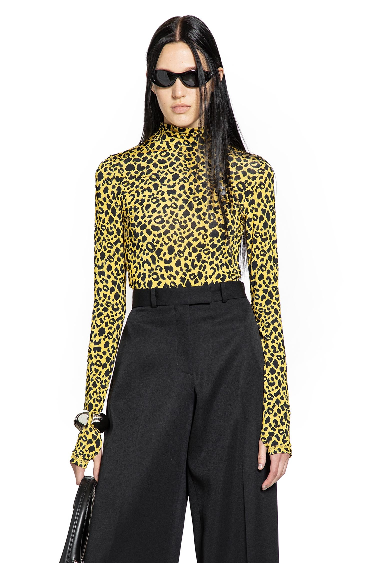Leopard Print Second Skin Turtleneck - 7