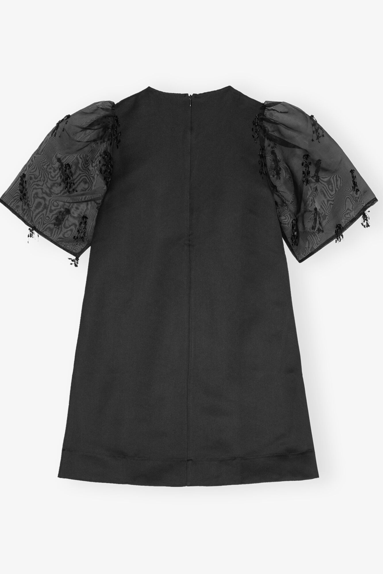 BLACK FRINGED ORGANZA MINI DRESS - 6