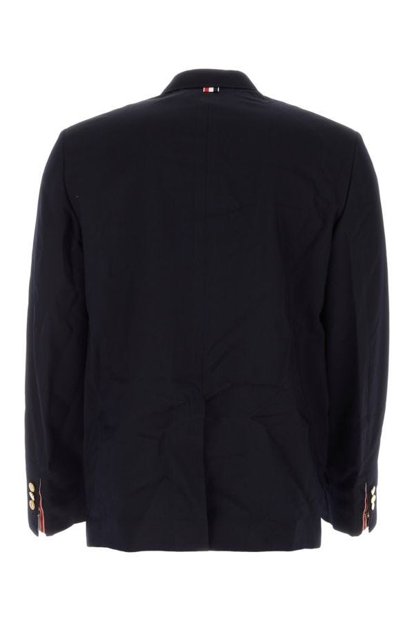 Thom Browne Man Navy Blue Wool Blazer - 2