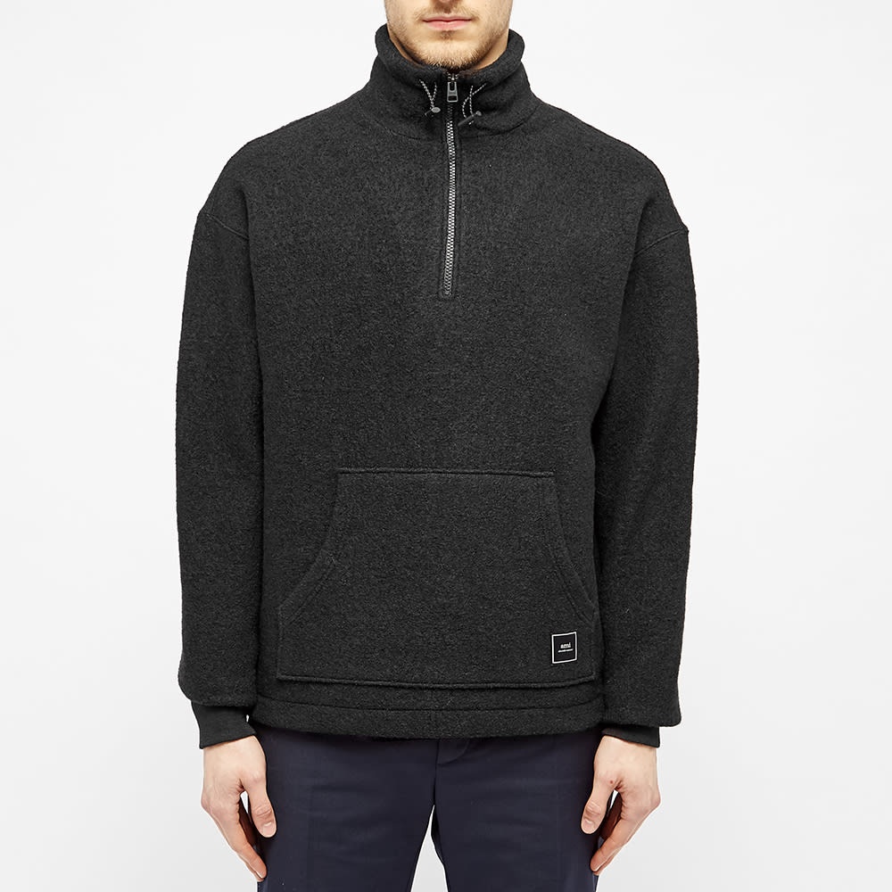 AMI Quarter Zip Patch Logo Wool Sweat - 4