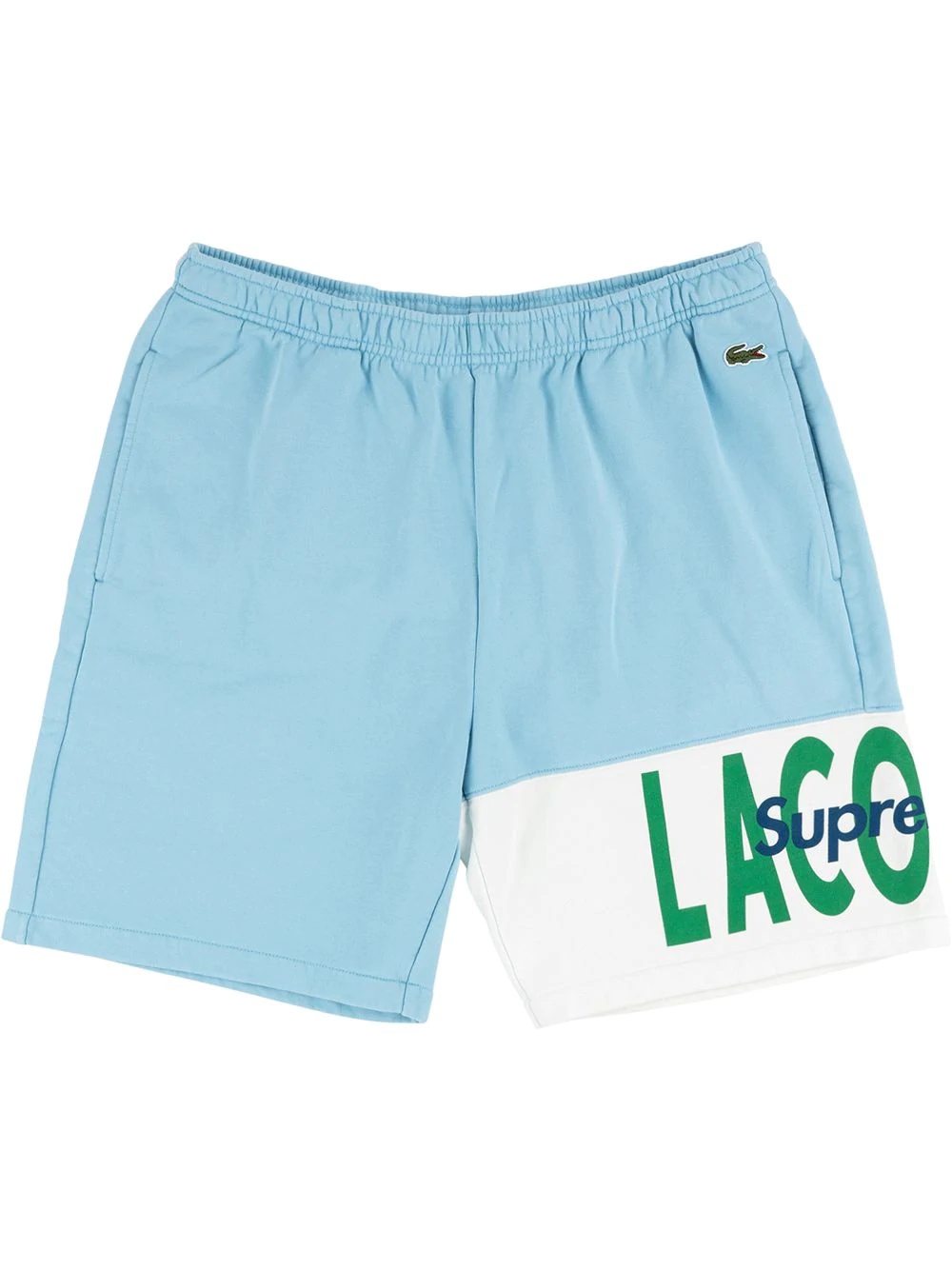 x Lacoste logo panel sweat shorts - 1