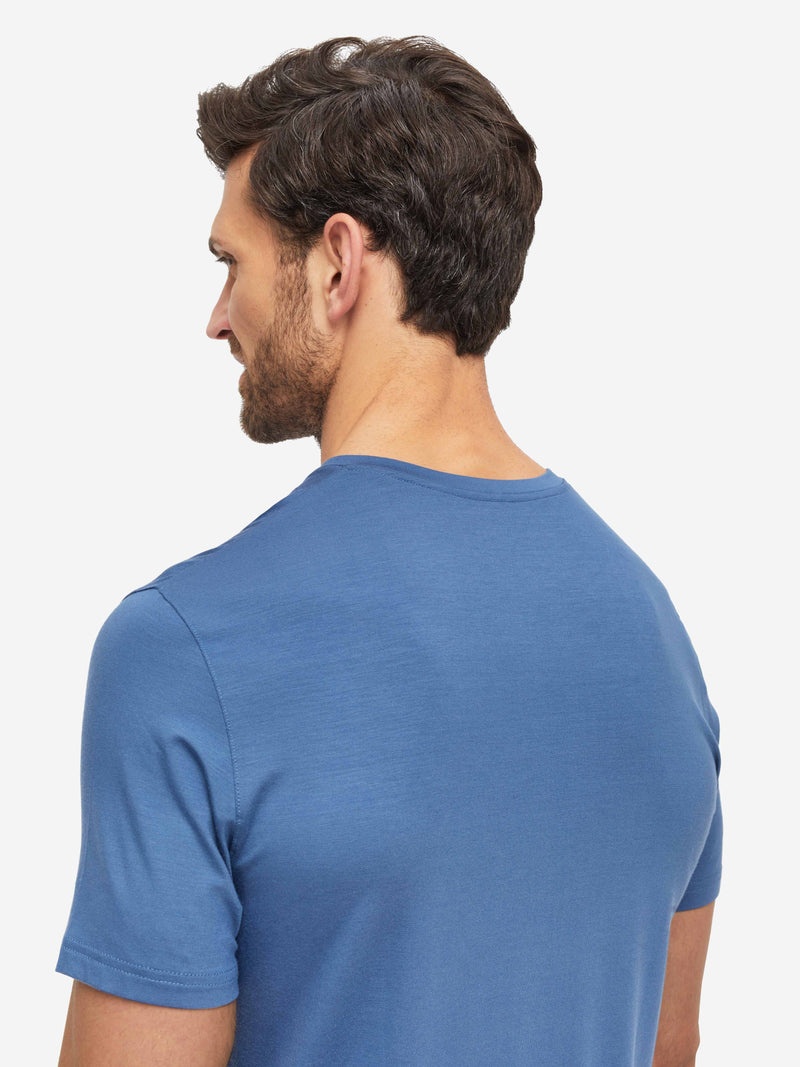 Men's V-Neck T-Shirt Basel 13 Micro Modal Stretch Blue - 6