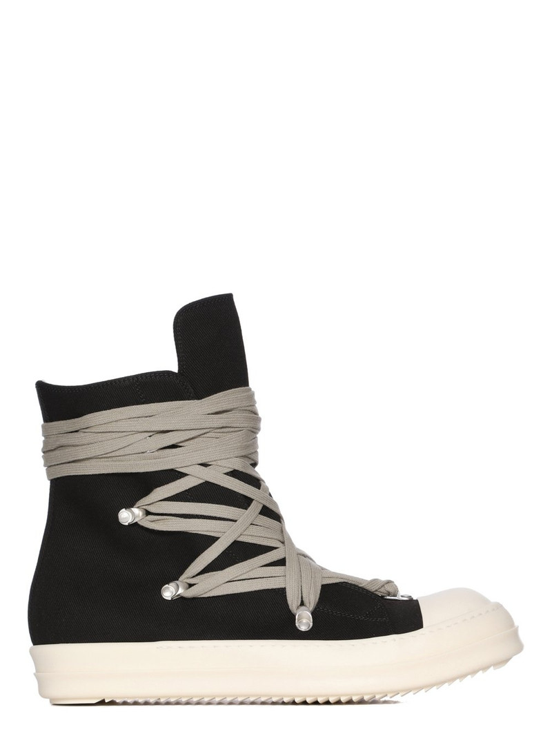 Megalace Denim High-Top Sneakers Black - 1