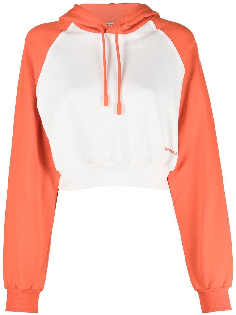 logo-print panelled hoodie - 1