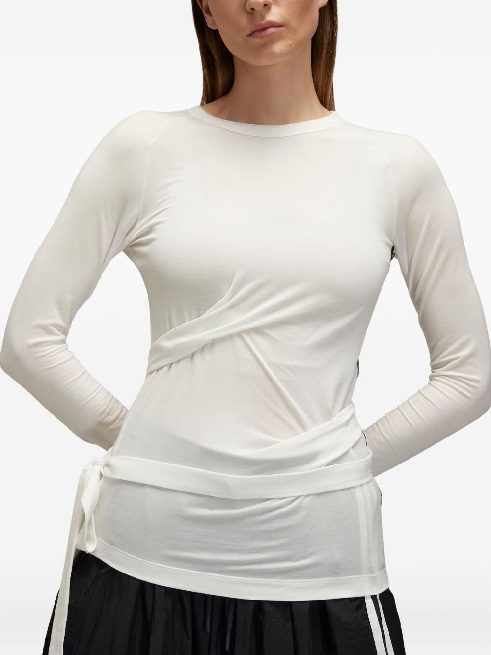 tie-fastening T-shirt - 2