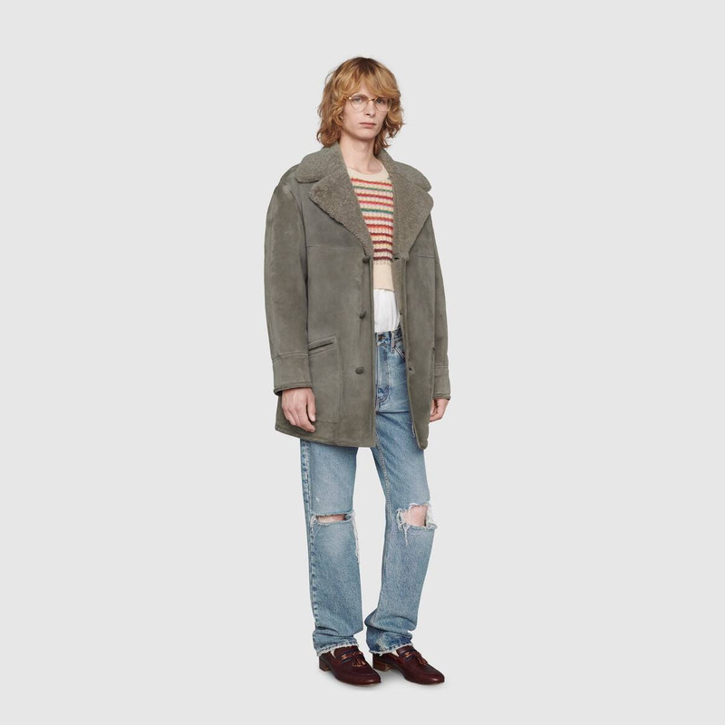 GUCCI Curly shearling coat outlook