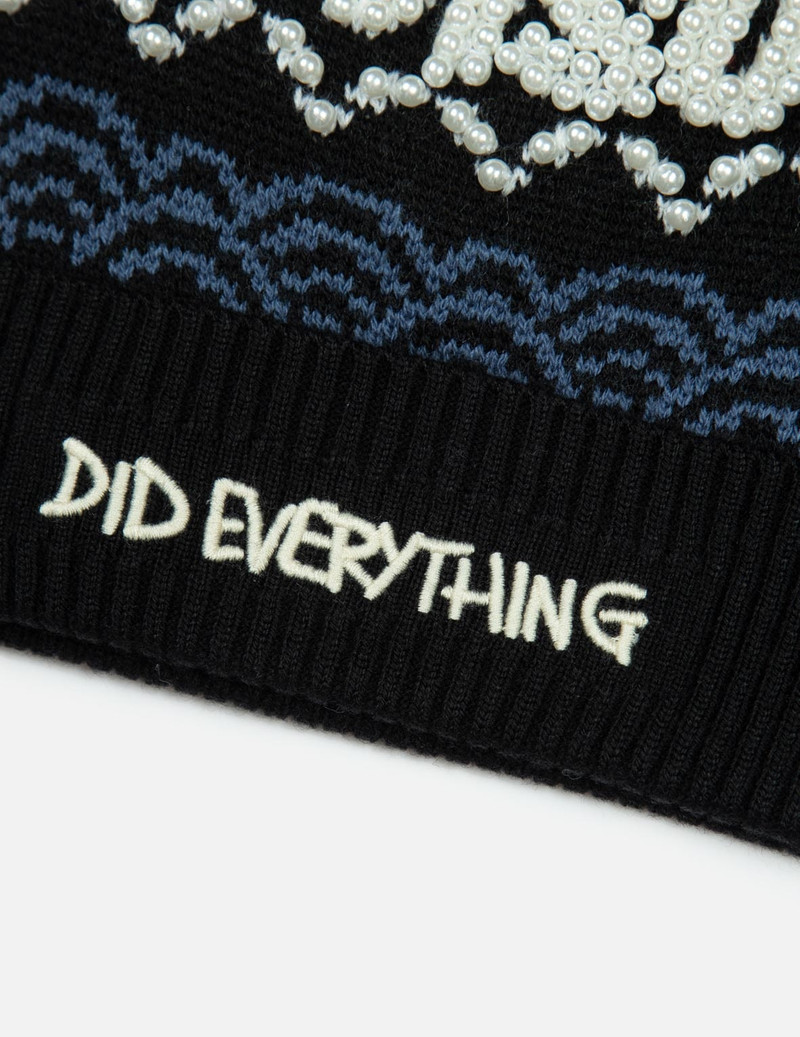 FAIRISLE ALLOVER JACQUARD WITH PEARL STUD BEANIE 5