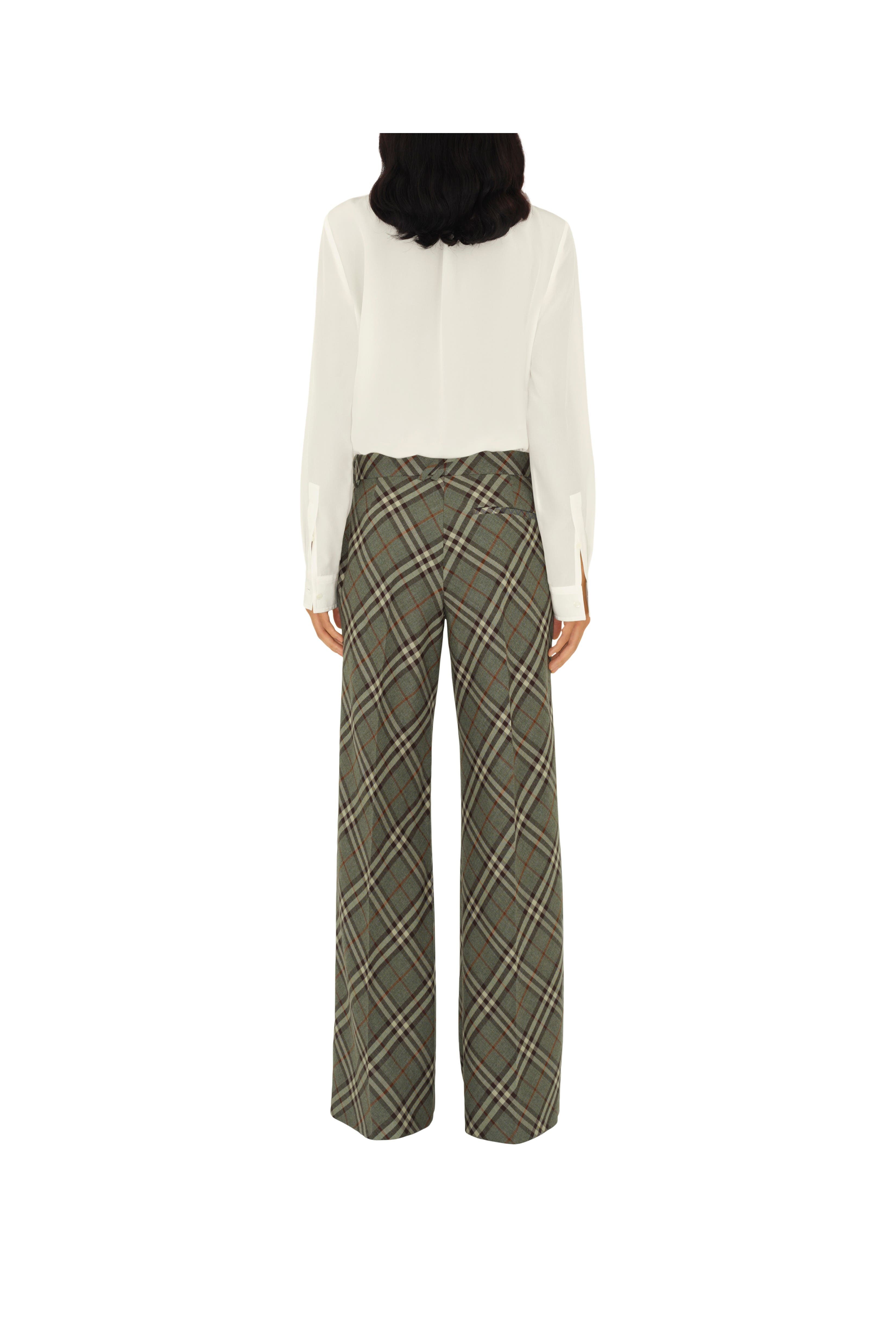 burberry Check Wool Tailored Trousers in Crater at Nordstrom - 4