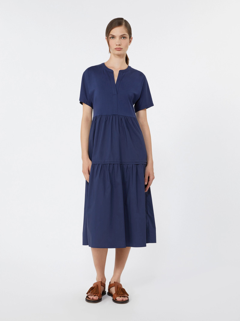 CAPSULA Cotton jersey flounce dress - NAVY 3