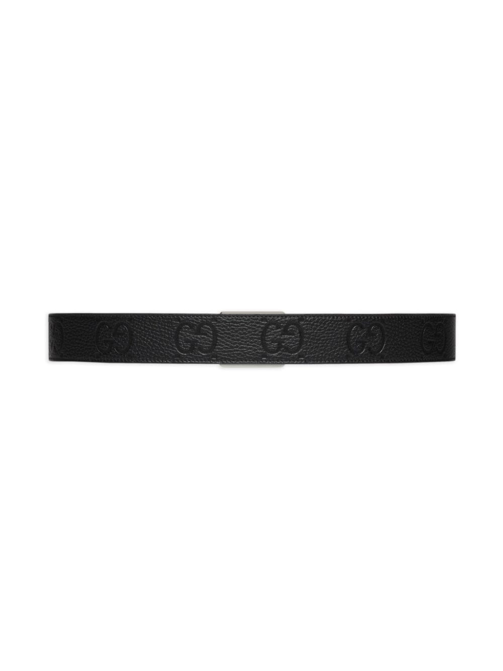 GG logo-debossed leather belt - 3