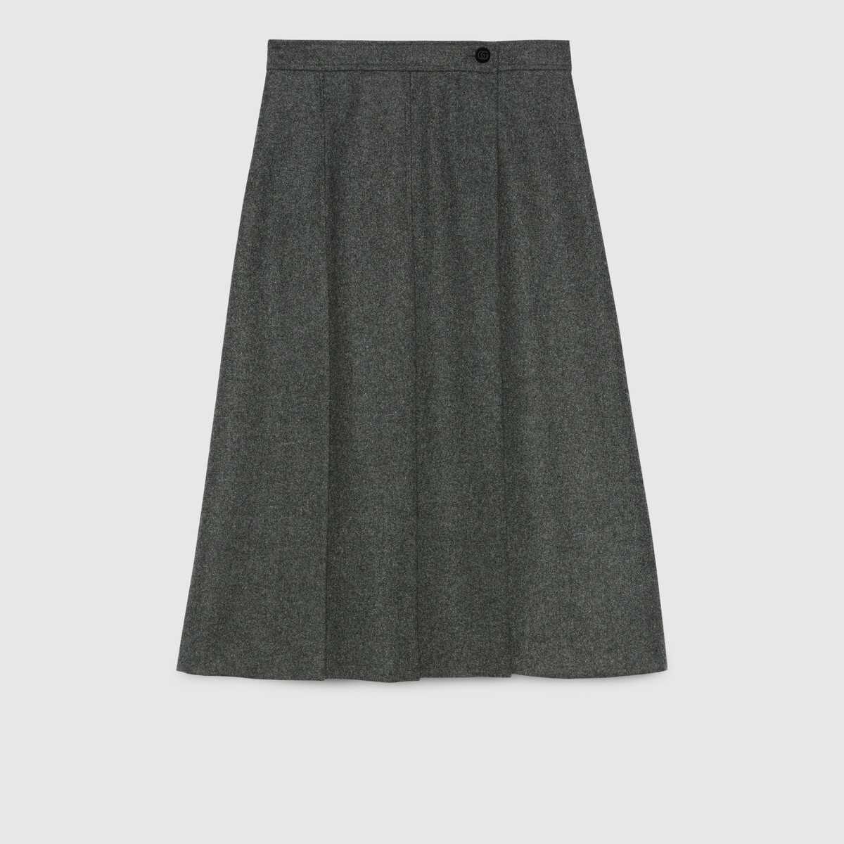 Pleated wool flannel skirt - 1