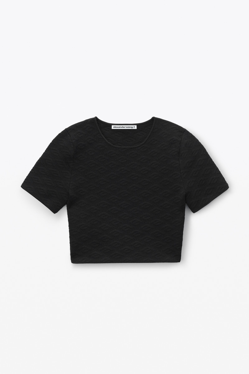 CROPPED TEE IN COMPACT JACQUARD 1