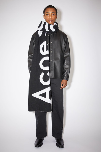 Acne Studios Jacquard logo scarf - Black/white outlook