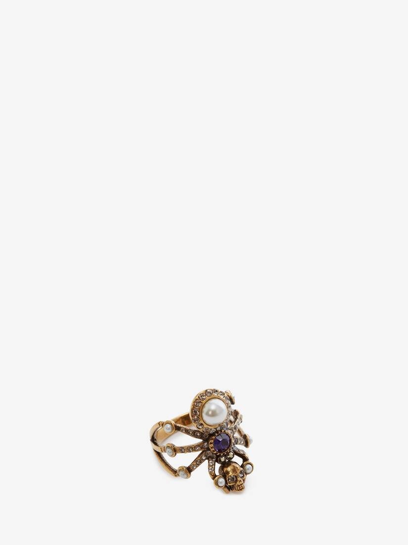 Spider Ring in Antique Gold - 4
