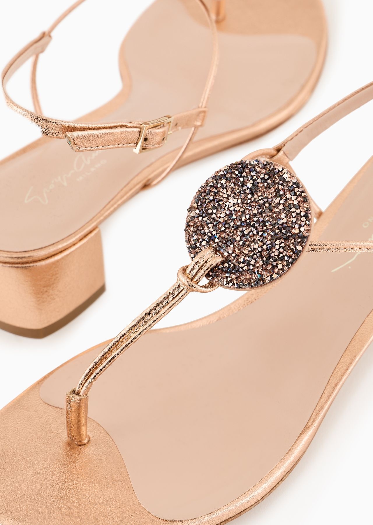 Laminated nappa-leather thong sandals with heels - 5