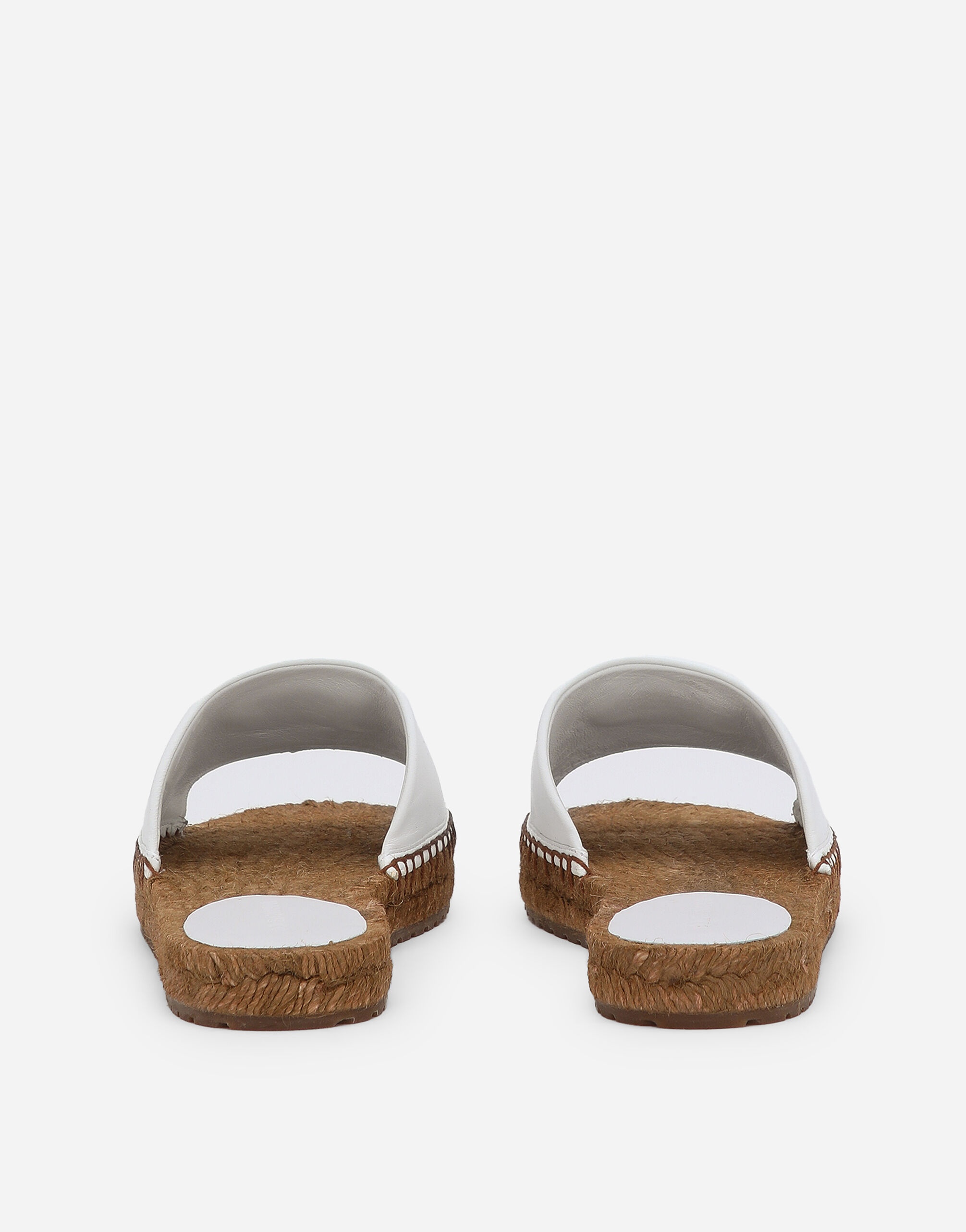 Nappa leather espadrille sliders with DG logo - 3