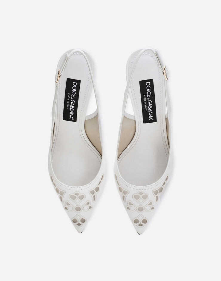 Embroidered nappa leather slingbacks - 4