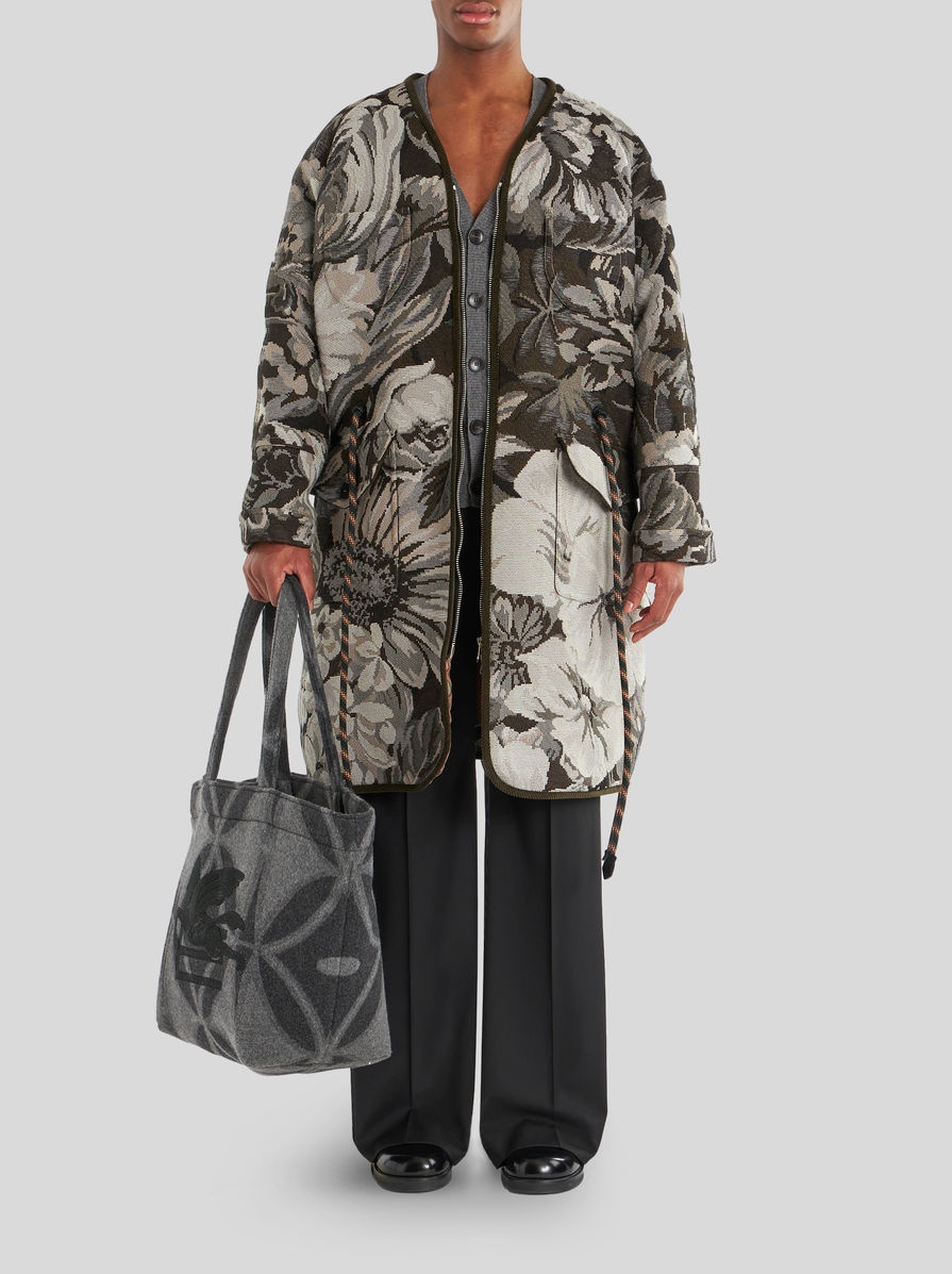 FLORAL PATTERN JACKET WITH DRAWSTRING - 3