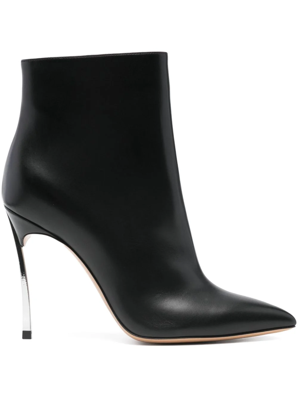 metallic-heel pointed-toe boots - 1