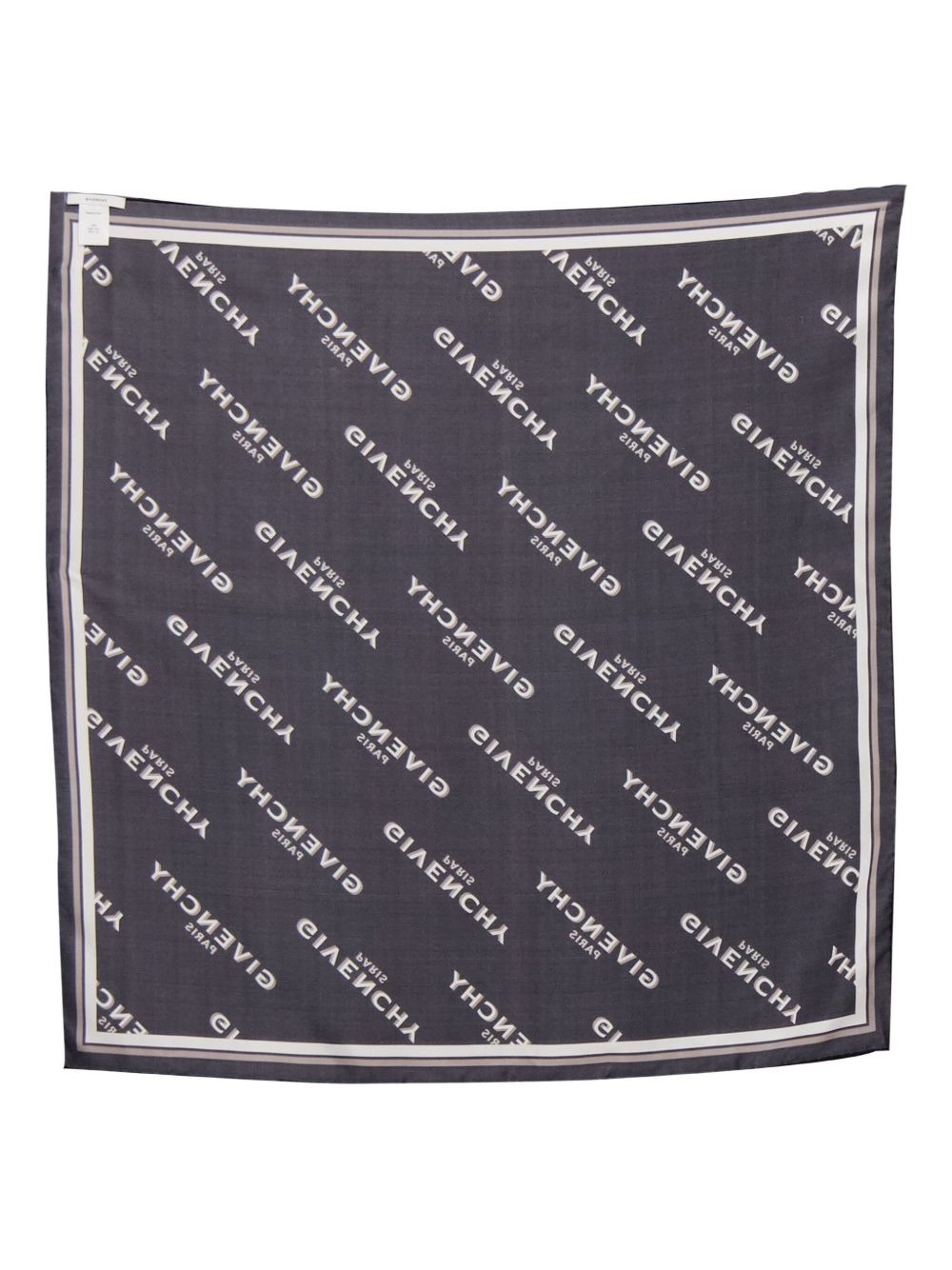 logo-pattern silk scarf - 3