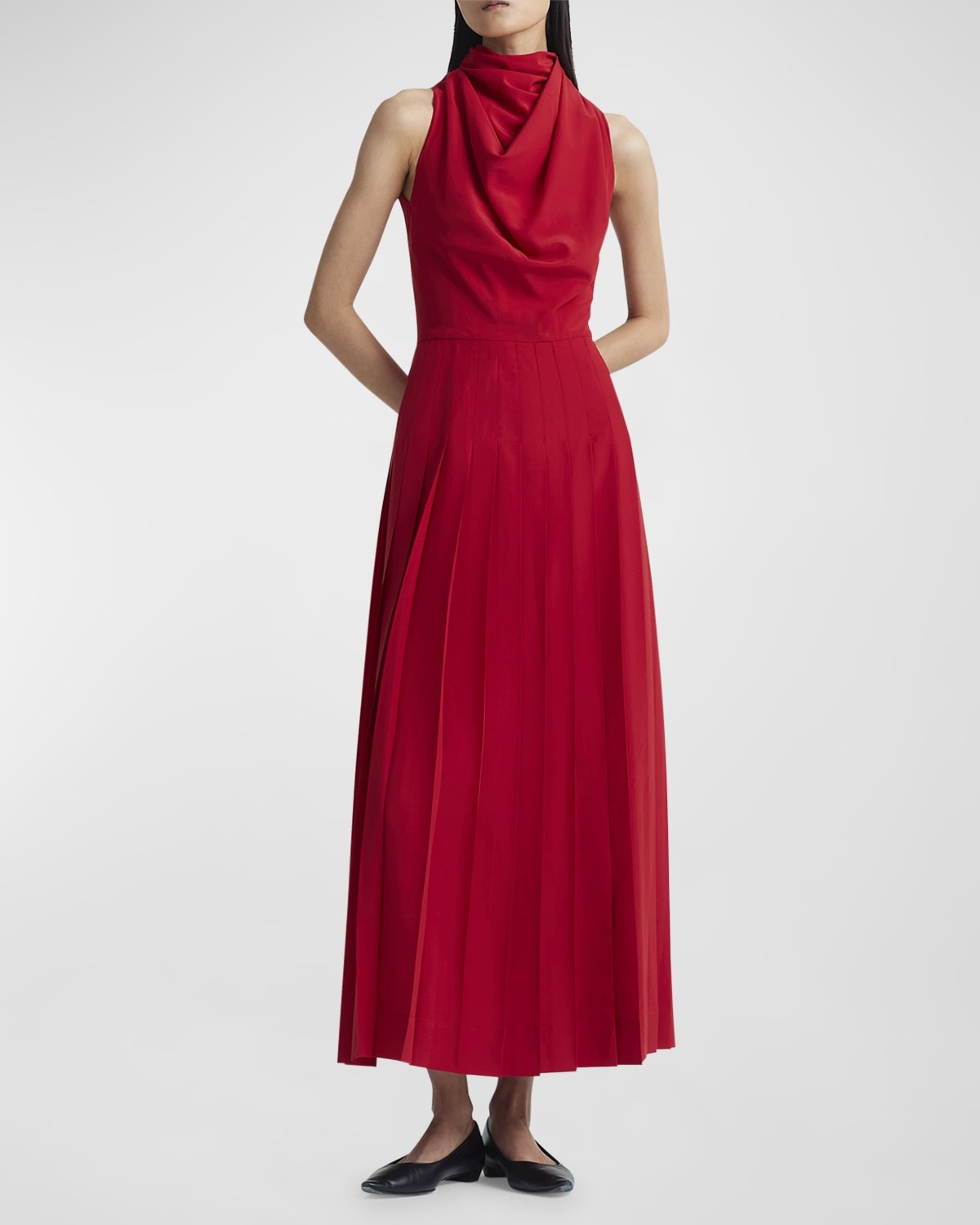Nathalie Turtleneck Sleeveless Pleated Maxi Dress - 5