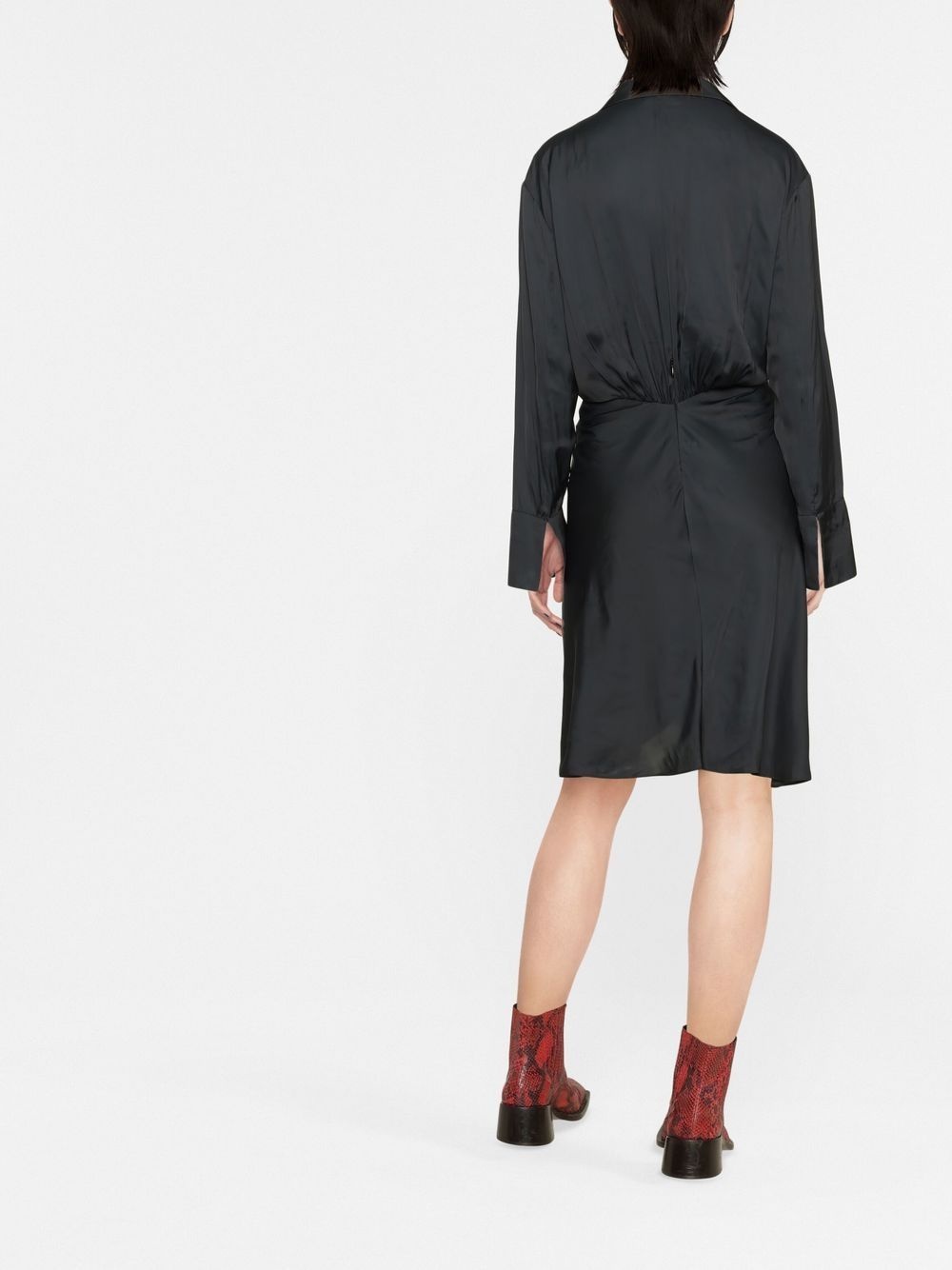 Rozo twisted V-neck midi dress - 4