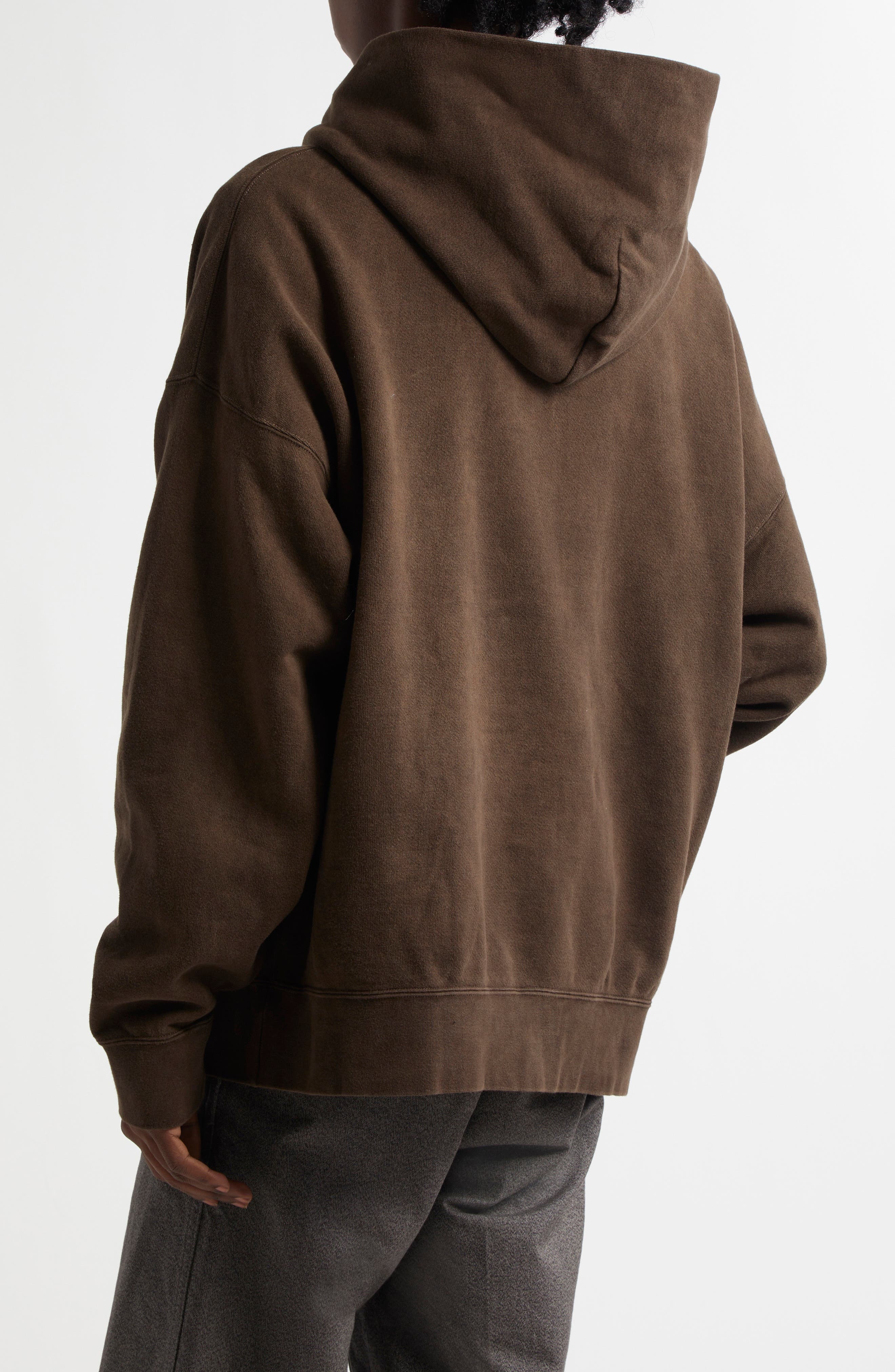 VISVIM Amplus Cotton Fleece Hoodie in Dark Mud at Nordstrom - 3