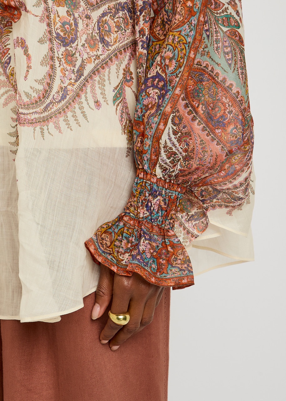 Zimmermann Rhiannon Printed Ramie Blouse - 5