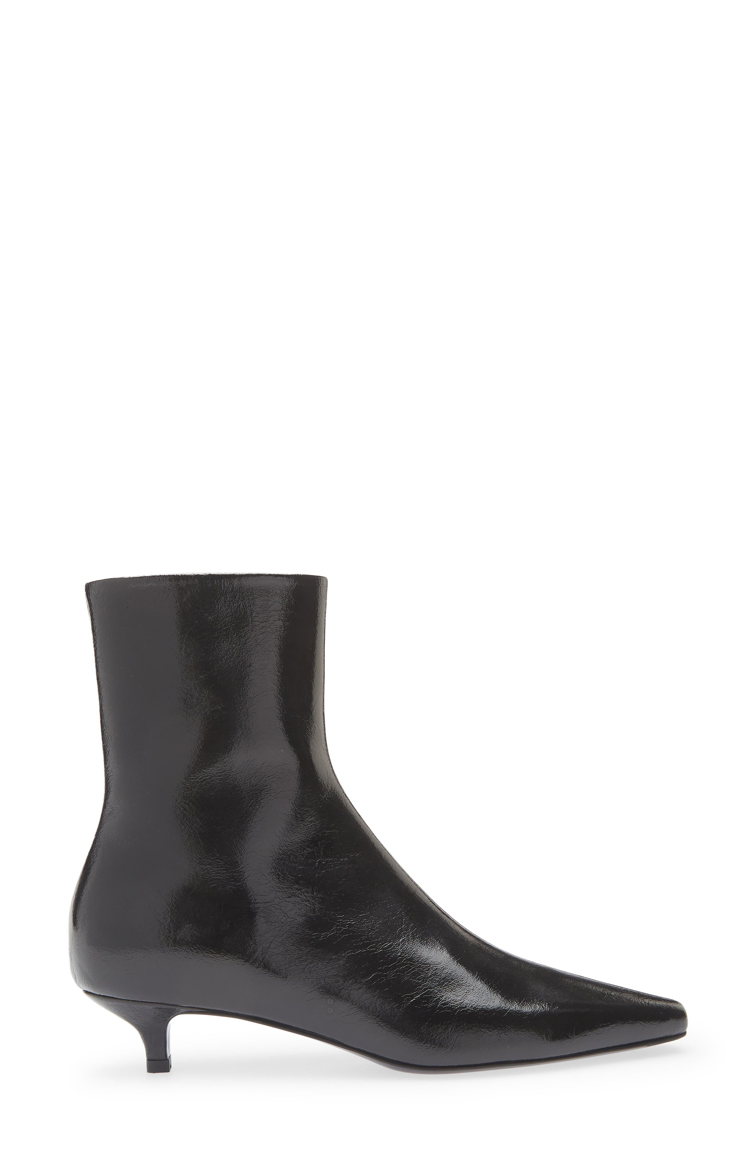 TOTEME Slim Kitten Heel Pointed Toe Bootie in Black at Nordstrom - 3
