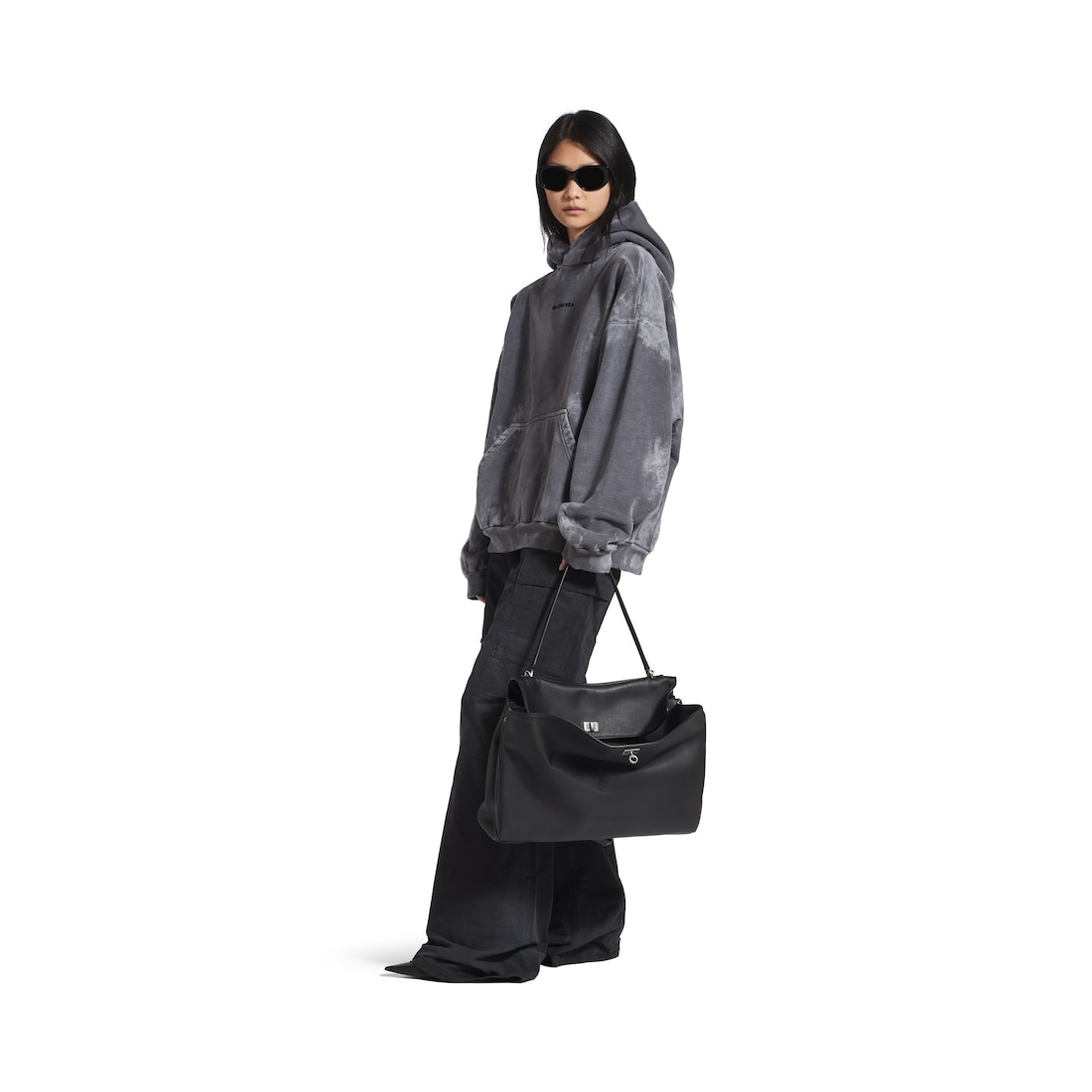 Men's Balenciaga Back Hoodie Medium Fit in Grey - 4