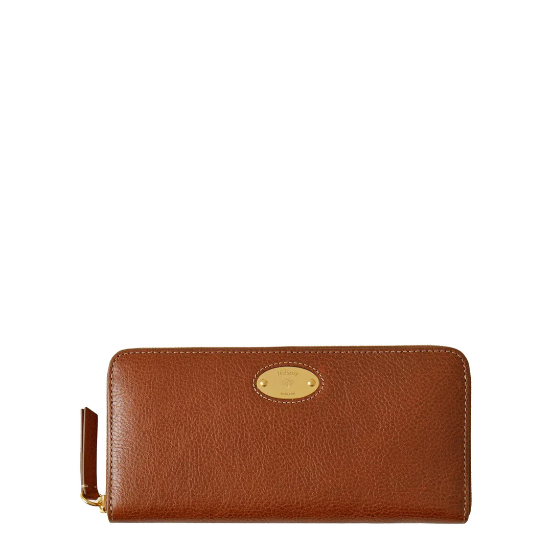 Mulberry Plaque 8 Credit Card Zip Purse Oak Nvt - 1