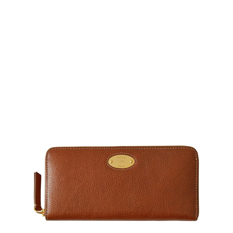 Mulberry Plaque 8 Credit Card Zip Purse Oak Nvt 1