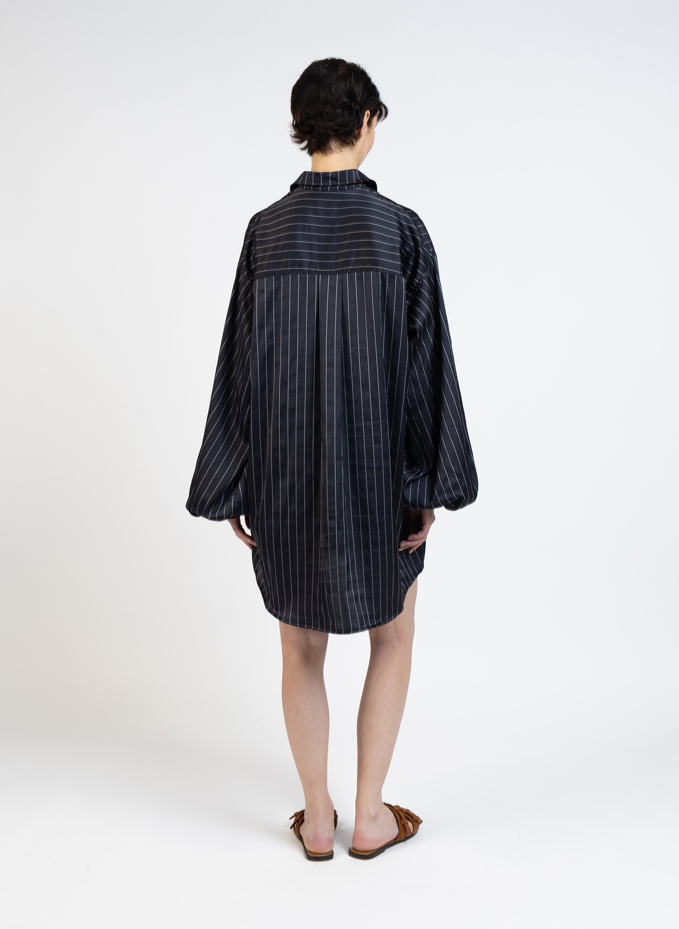 Oversized Shirt/Navy White - 5