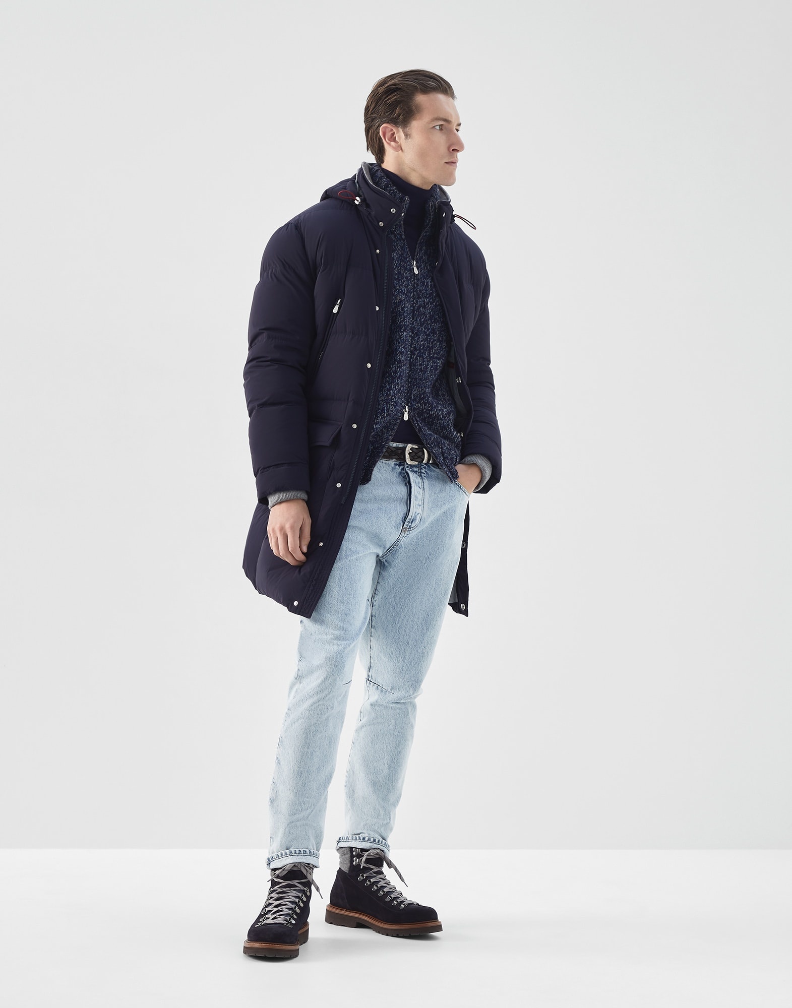 Aged denim leisure fit five-pocket trousers - 4