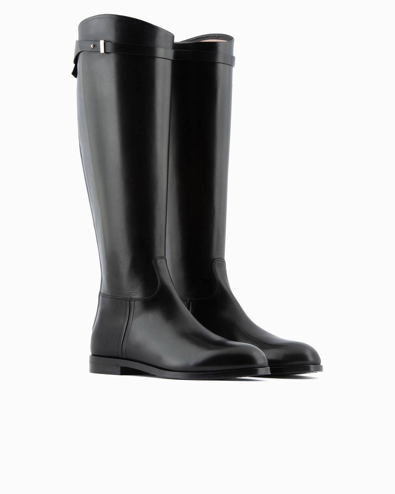 High-heeled, glossy leather boots - 2