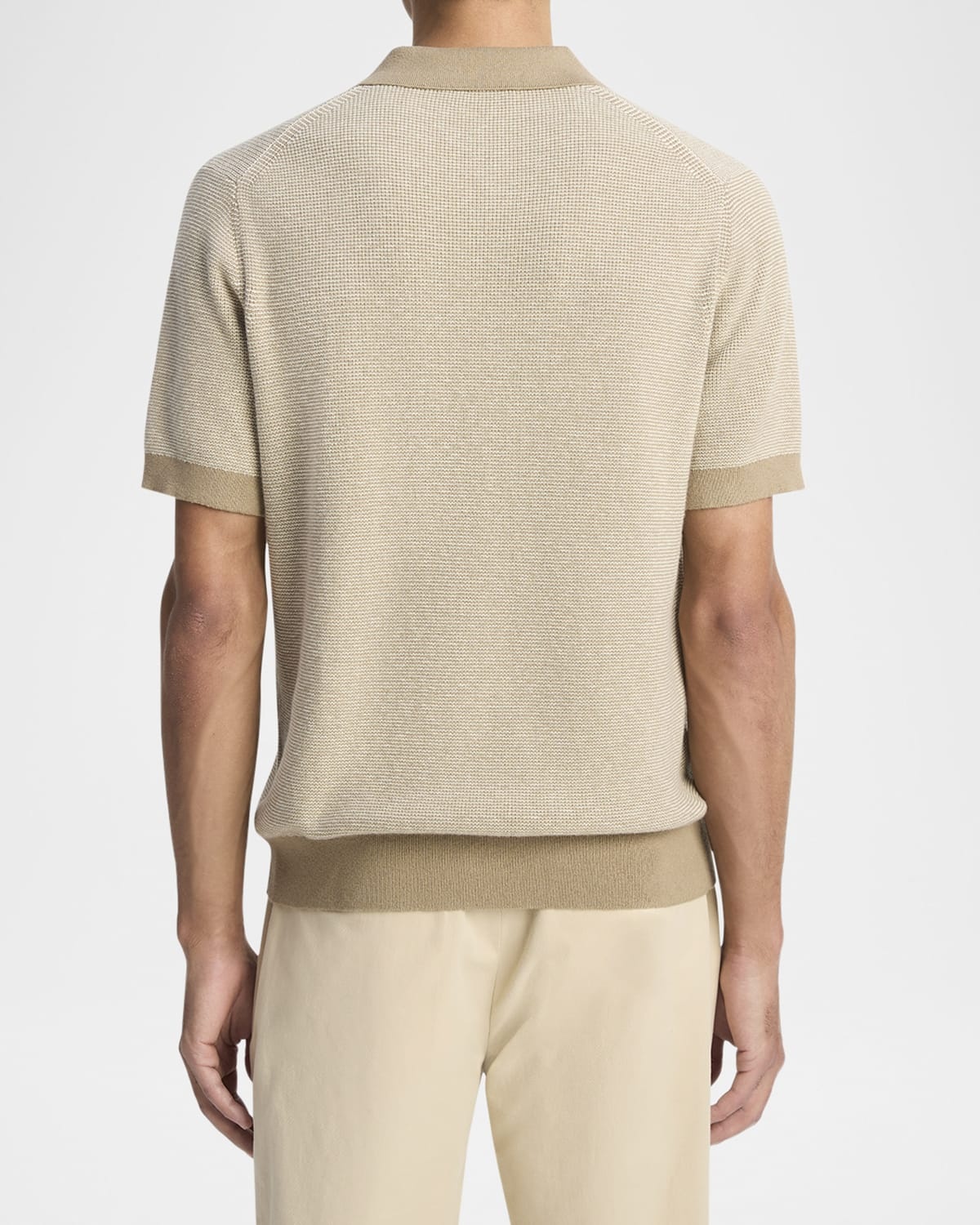 Men's Cotton and Cashmere Johnny Collar Polo Shirt - 3