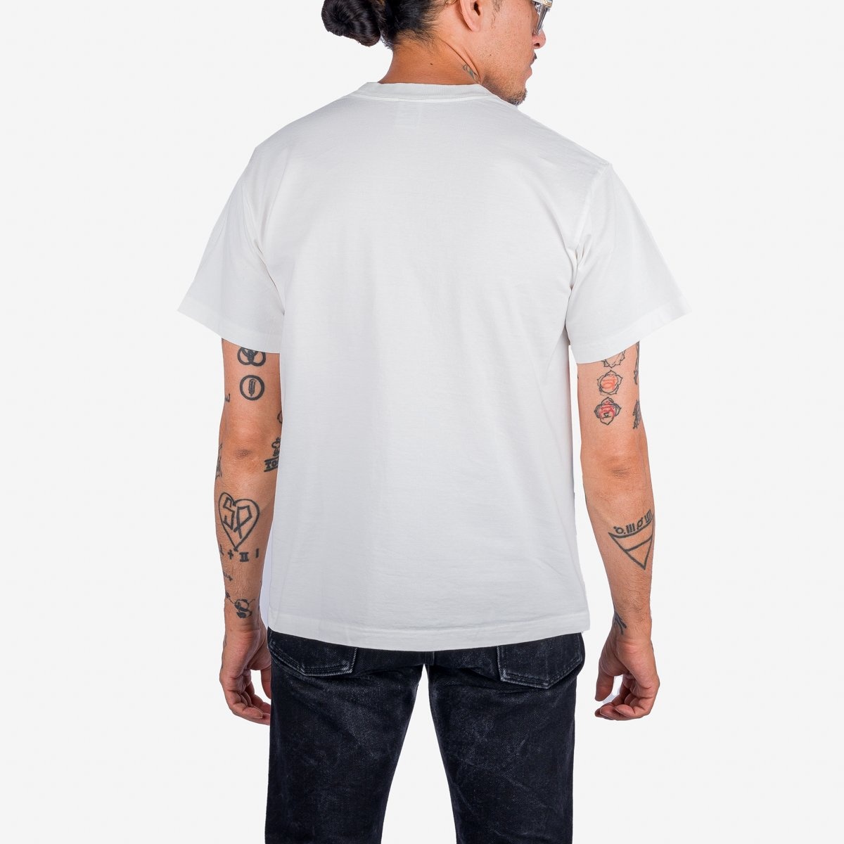 IHT-2405-WHT 7.5oz Printed Loopwheel Crew Neck T-Shirt - White - 3