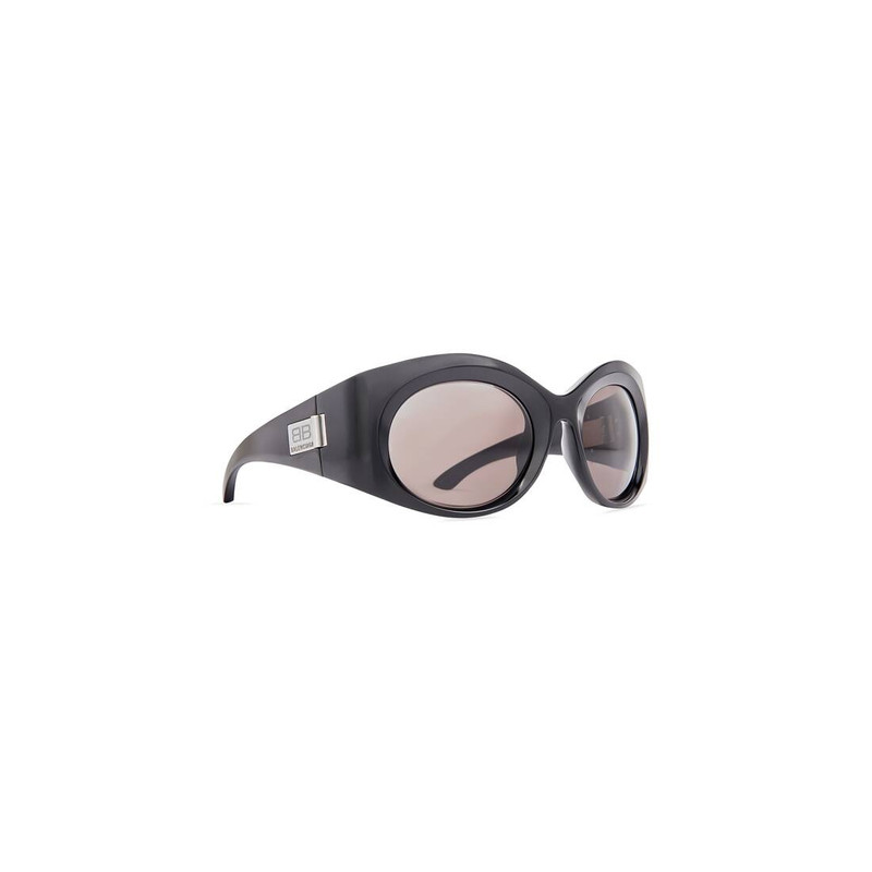 BALENCIAGA Women's Bold Round Sunglasses in Black outlook