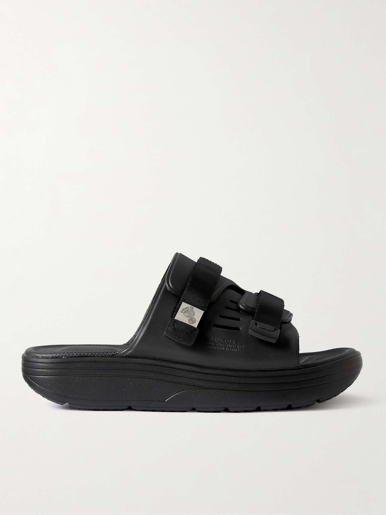 Suicoke Moto-Cab-Eco logo-patch slides - Black