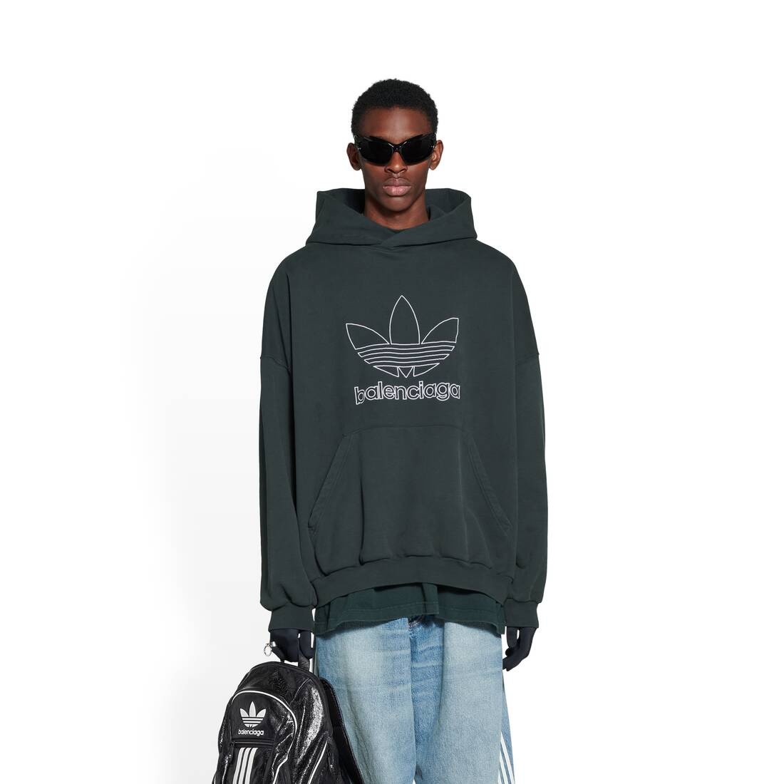 Men's Balenciaga / Adidas Small Backpack  in Black - 3