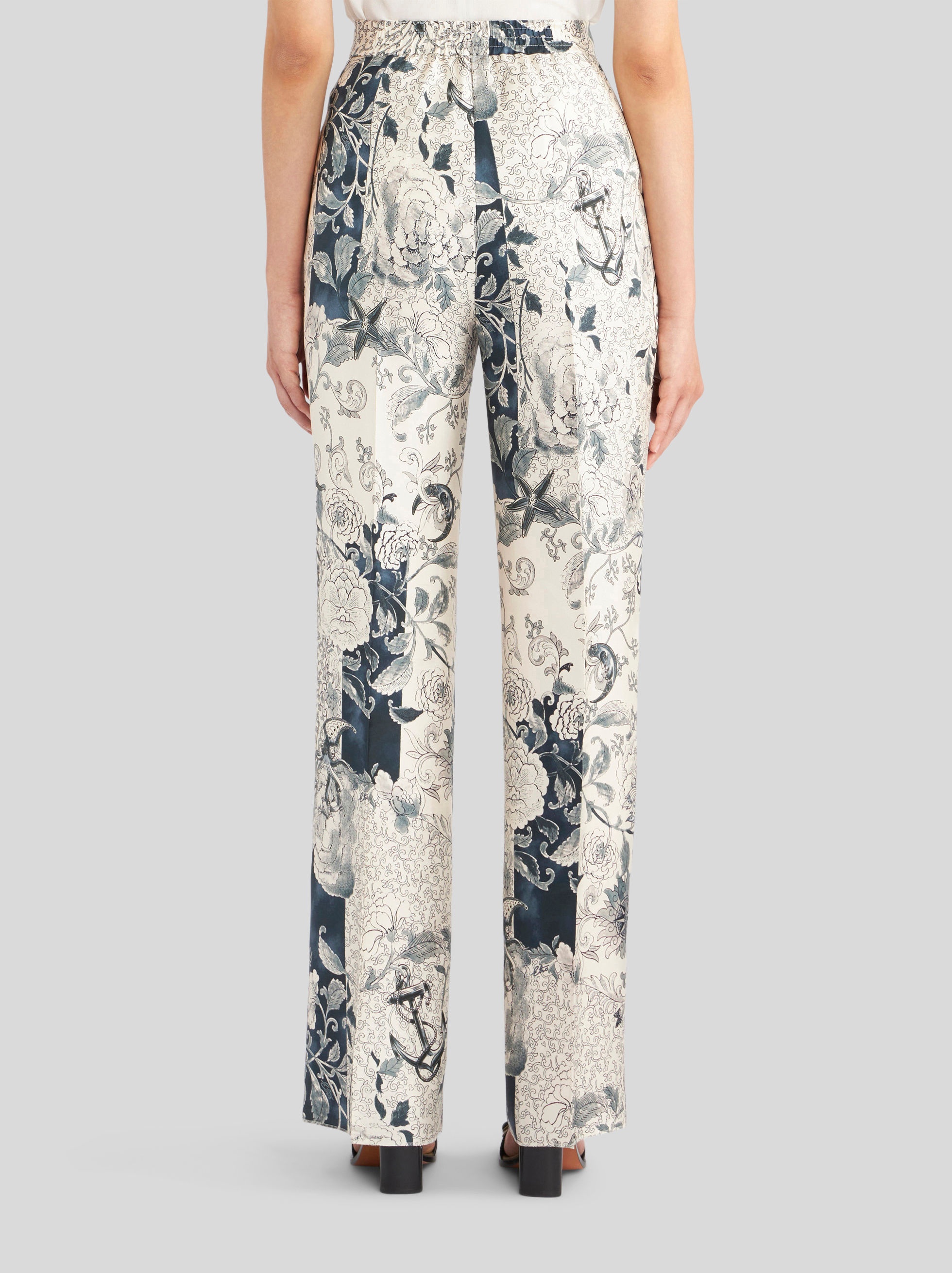 PRINTED SILK PALAZZO TROUSERS - 4