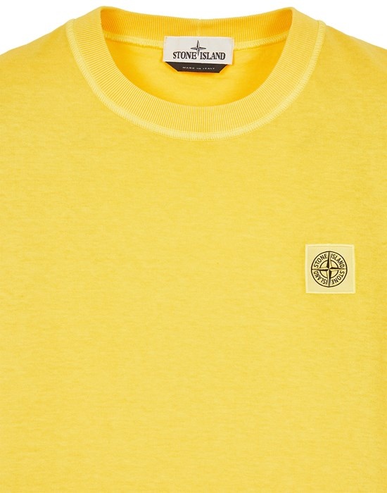 23757 GARMENT-DYED COTTON JERSEY 'FISSATO' TREATMENT YELLOW - 3