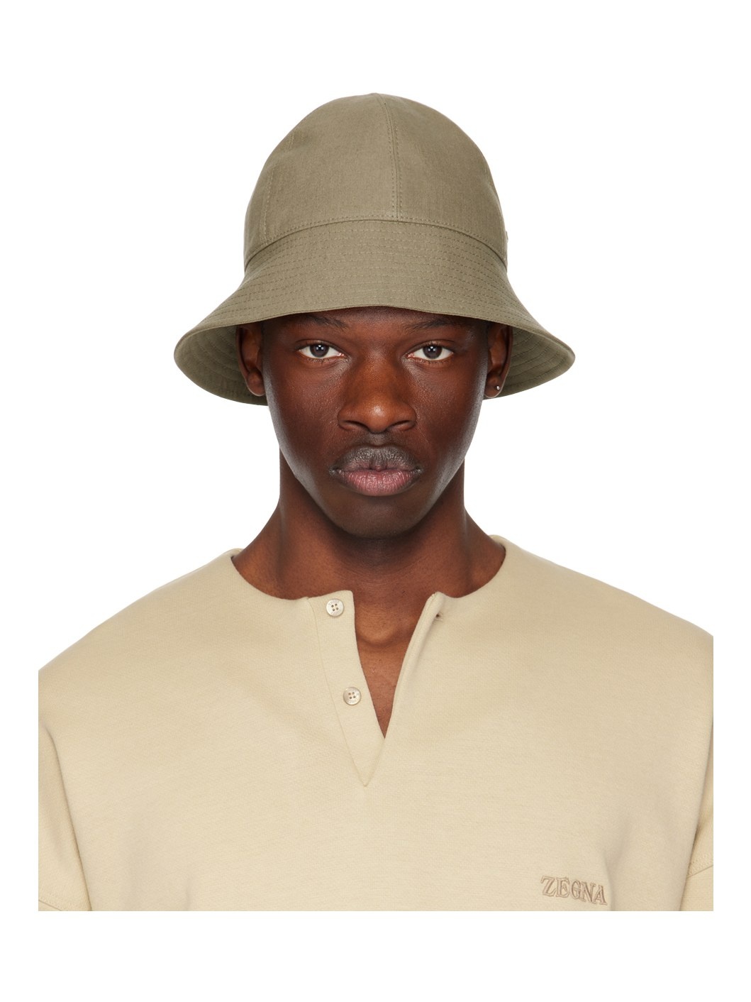 Taupe Oasi Lino Bucket Hat - 1